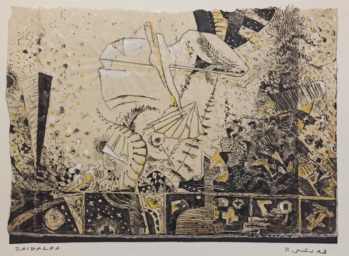 Rolf Müller - „Daidalos“, Monotypie, 2013